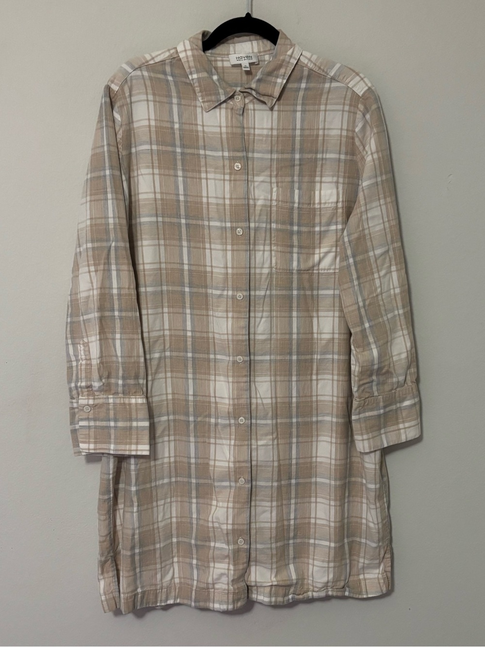 Haven Well Within Plaid Button Front Shirt Dress XL